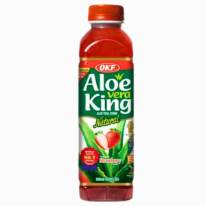 OKF Aloe Vera med jordbær 500ml – Søt og forfriskende drikk med aloe vera