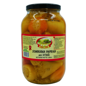 Paprika Sombarka med hvitløk Vava 2400g – Syltet paprika med aromatisk hvitløk