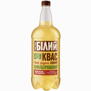 Taras Bread Kvass White i plastflaske, 1.5 liter, tradisjonell ukrainsk drikk