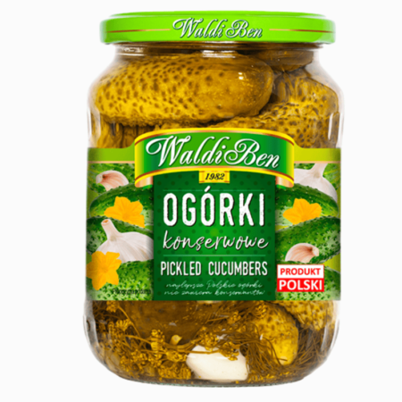 Waldiben konserwowe agurker 840 g – sprø sylteagurker i eddiklake