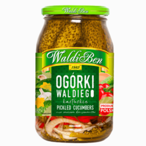 Waldiben Kartuskie sylteagurker 840 g – klassisk polsk syltet delikatesse