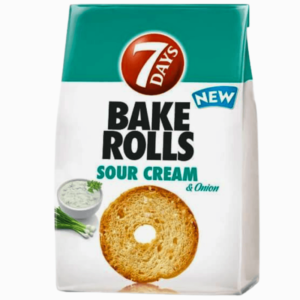 7Days Bake Rolls Sour Cream & Spring Onion 160g – sprø ruller med kremet og krydret smak