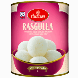Indisk søt dessert Rasgulla fra Haldiram 1 kg