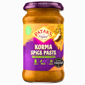 Kremet Korma curry-paste fra Patak's i glass 290g