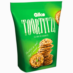 Alka Toortitzi med solsikkefrø 180g – sprø og gyldne brødpinner toppet med solsikkefrø