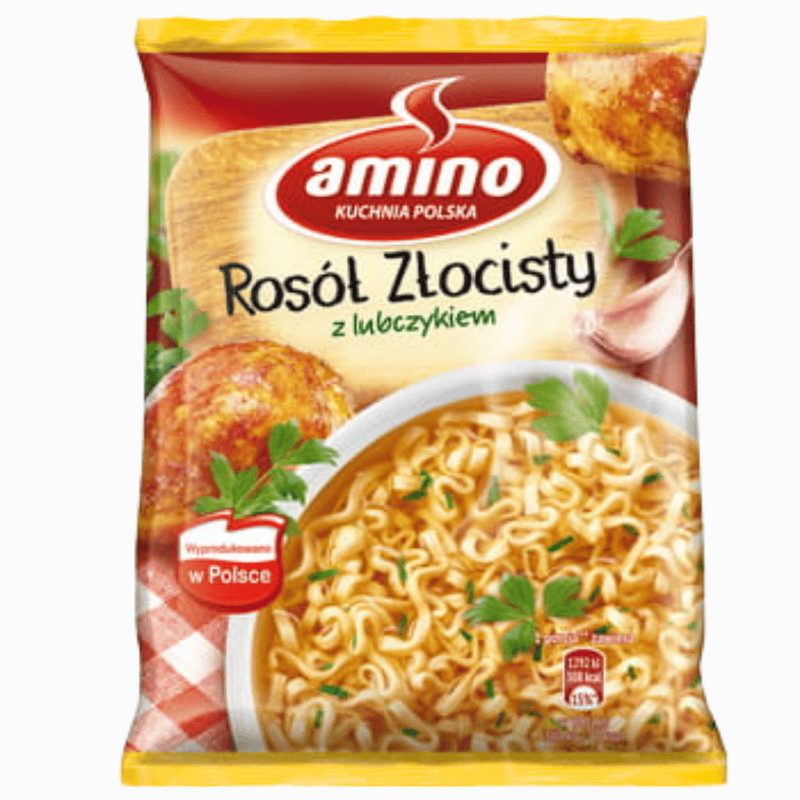 Amino instant nudler Rosol Zlocisty 57g – klassisk polsk kyllingsuppe