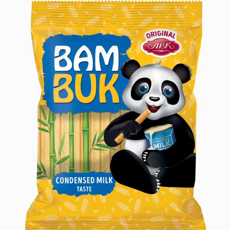BamBuk flerkornsrull med kondensert melk 200g – sprø rull fylt med søt melkekrem