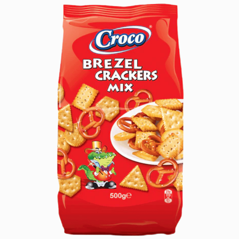 Croco Pretzels Crackers Mix 500g – sprø og salte snacks i praktisk storpakke