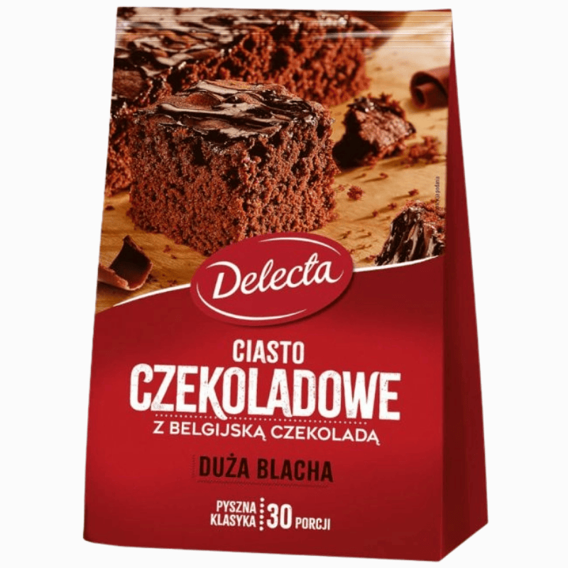 Delecta sjokoladekake 670g – klassisk polsk sjokoladekakemiks for saftig og rik smak