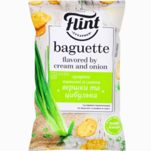 Flint krutonger med rømme- og løksmak 60g – sprø snacks fra Ukraina