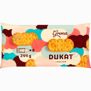 GRONA Crackers Dukat 244g – sprøe og lette kjeks, perfekt som snacks eller med pålegg