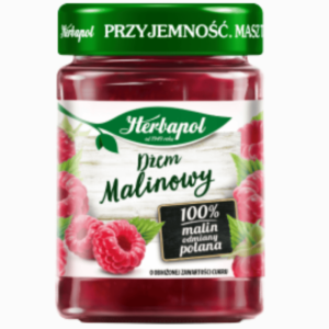 Herbapol bringebærsyltetøy 280g – intens smak av modne bær fra Polen