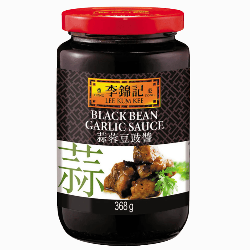 Lee Kum Kee Black Bean Garlic saus 368g – klassisk kinesisk saus med fermenterte svarte bønner og hvitløk