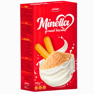 Minella Kjeks Pulver 300g – malte kjeks, perfekt til baking og dessertbunner
