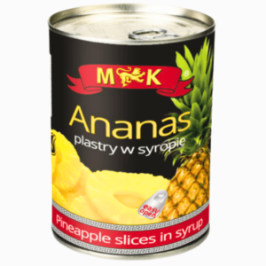 Ananas i skiver i sirup – MK 565g hermetisk frukt