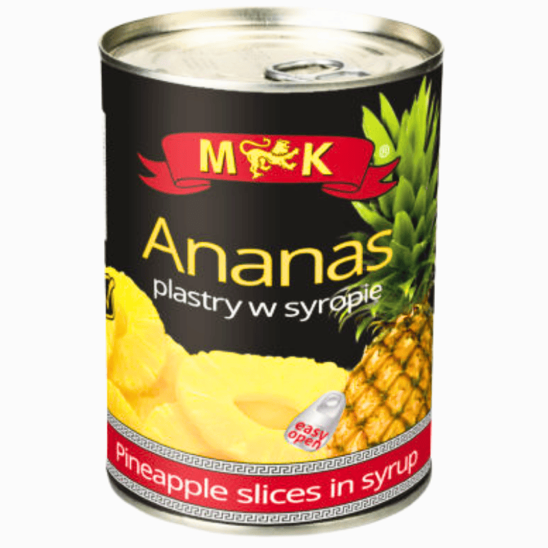 Ananas i skiver i sirup – MK 565g hermetisk frukt