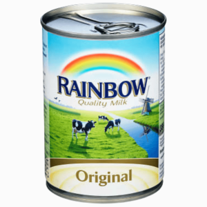 Rainbow usøtet kondensert melk 410g – ideell for matlaging og baking