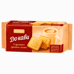 Roshen Kaffekjeks med melk 185g – sprø kjeks med mild melkesmak, perfekt til kaffe