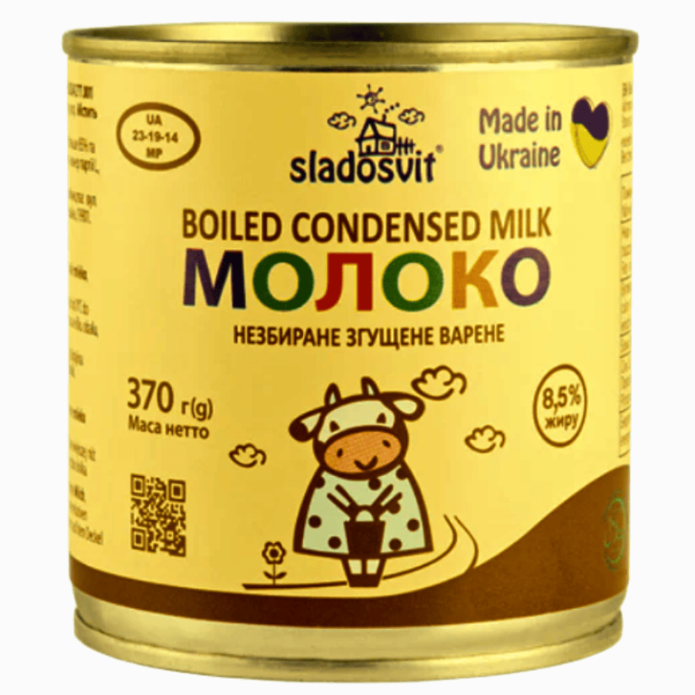 Sladosvit søt kondensert melk 370g – klassisk smak fra Ukraina