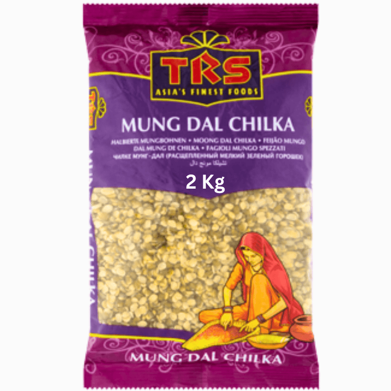 TRS Mung Dal Chilka 2kg – delt grønne linser med skall, ideell for indiske retter