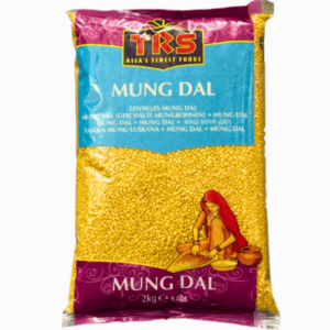 TRS Mung Dal (Moong) Washed 2kg – skåldede mungbønner, perfekte for supper og vegetarretter