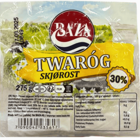 Baza Ostemasse Twarog 30 % 275 g – kremet kvargost fra Polen