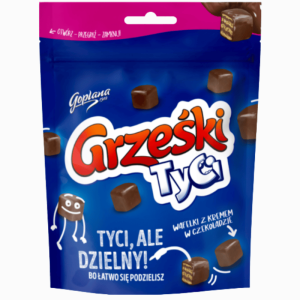 Grzeski Mini vaffelbarer 120g – sprø vafler med krem og melkesjokolade