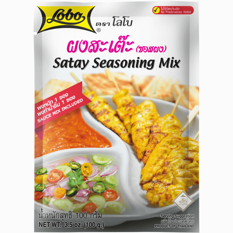 Lobo Satay Seasoning Mix 100 g – autentisk thai satay-krydder for grill og peanøttsaus