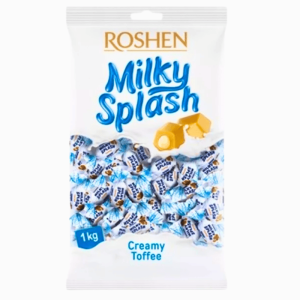 Roshen Milky Splash Toffi 1kg – fløtekarameller fra Ukraina