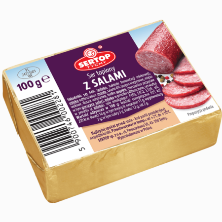 Sertop fløteost med salami 100 g – kremet ost med salami