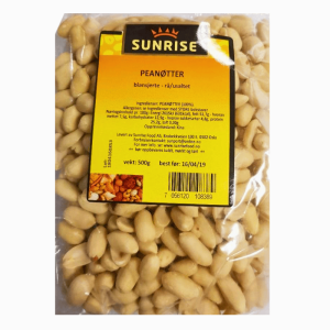 Sunrise Balansjerte Peanøtter 500g – nøye balanserte, sprø og smakfulle peanøtter