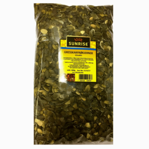 Sunrise rå gresskarkjerner 1kg – næringsrike, usaltede gresskarkjerner