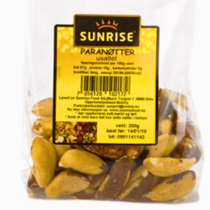 Sunrise Paranøtter 175g – hele brasilianske nøtter, naturlige og næringsrike