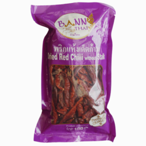 BannThai tørkede store røde chilier 100 g – kraftig aroma og varme