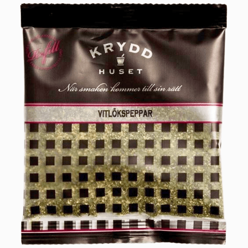 Huset hvitløkpepper 60g – krydderblanding av hvitløk og pepper