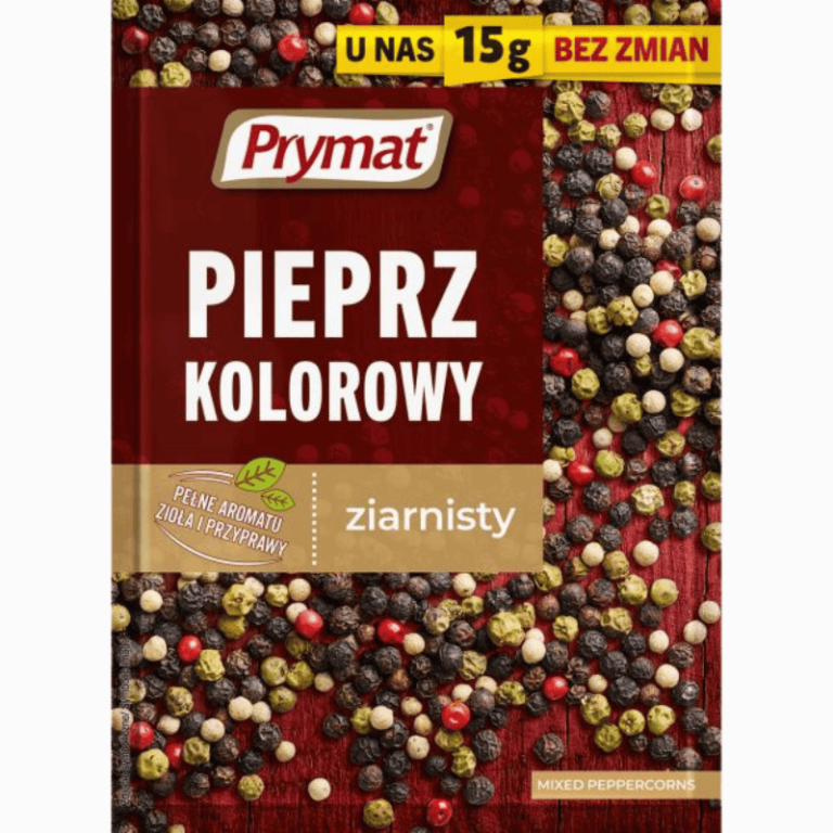 Prymat peppermiks 15 g – blanding av sort, hvit, grønn og rosa pepper