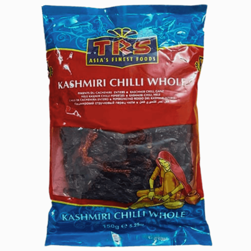 TRS hele Kashmiri-chilier 150 g – mild varme og dyp rød farge