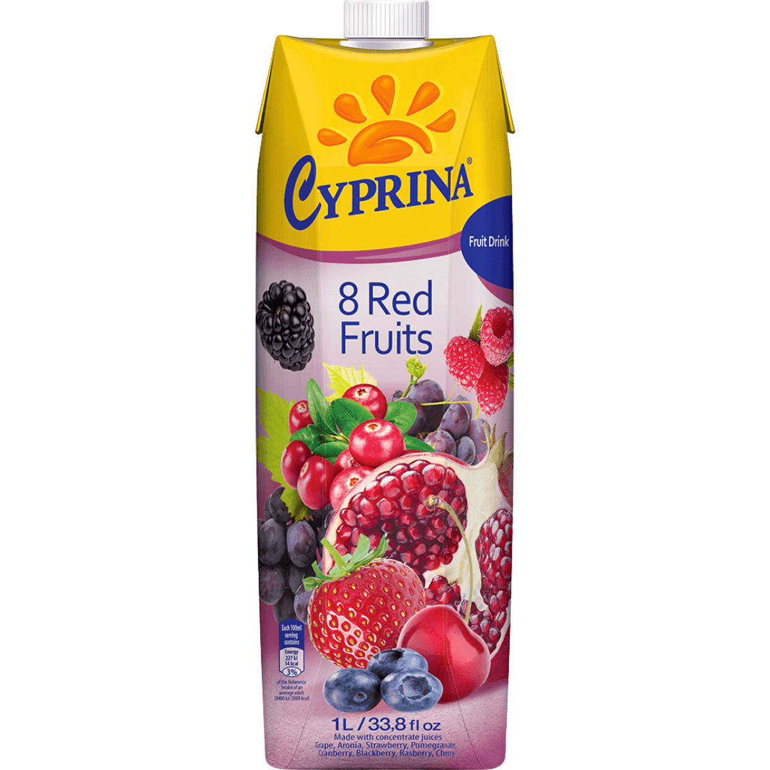 8Røde Frukter drikk 1L