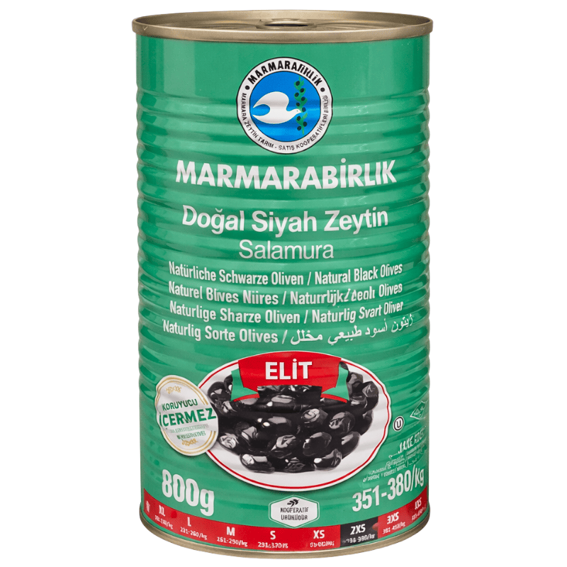 Marmarabirlik svarte oliven 2XS boks 1200g