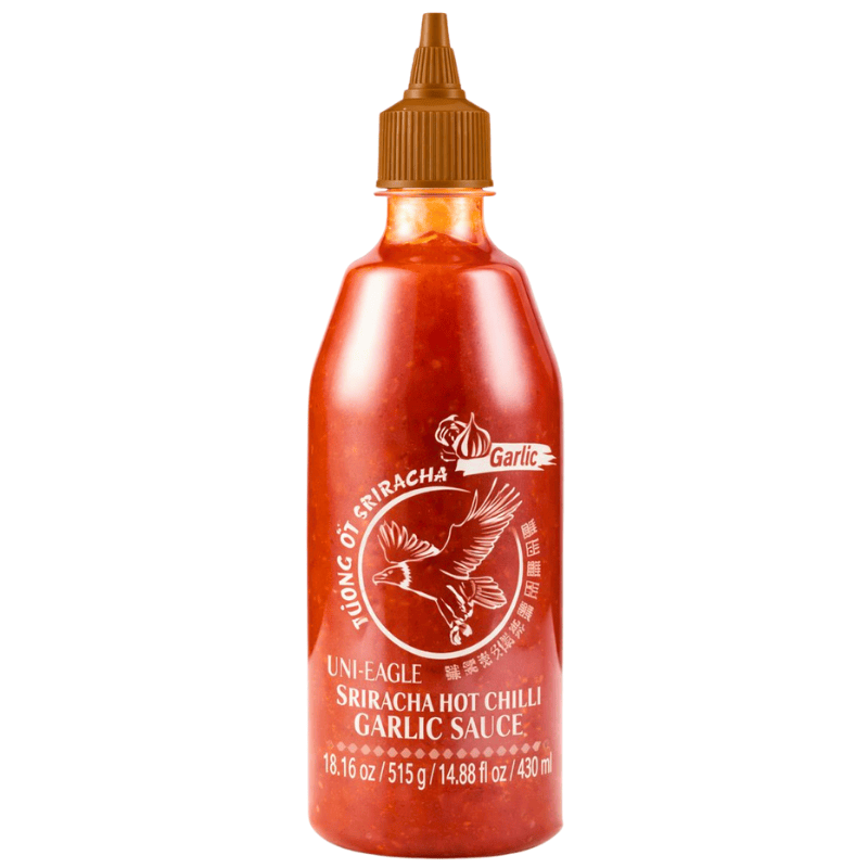 Uni-Eagle sriracha hot chilli saus med hvitløk 520ml