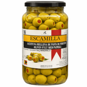 Escamilla grønne oliven med paprika 930g