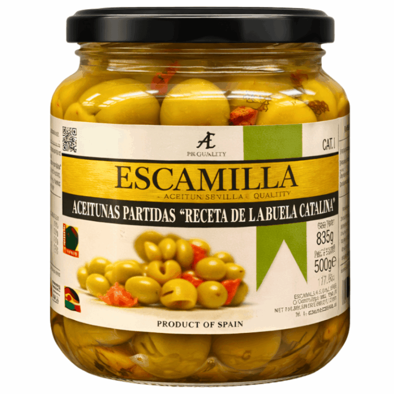 Escamilla knuste marinerte grønne oliven Catalina 870g