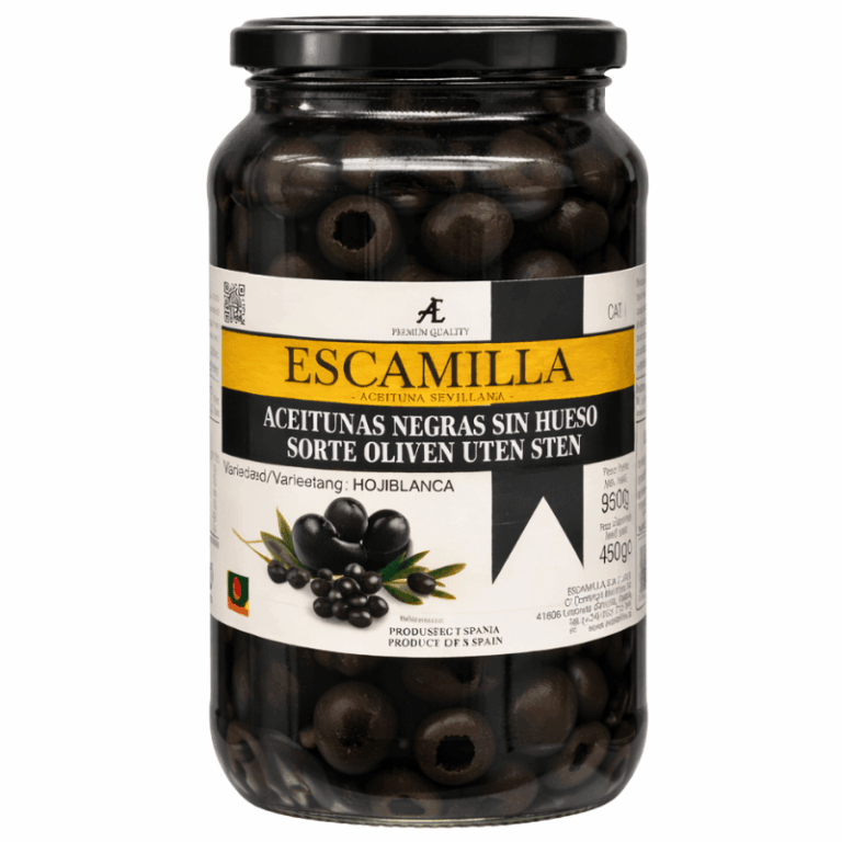 Escamilla svarte oliven uten stein 935g