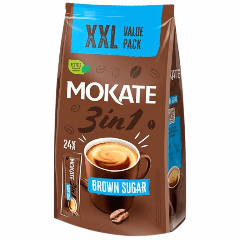 Mokate 3in1 instant kaffe med brunt sukker 24 x 17g