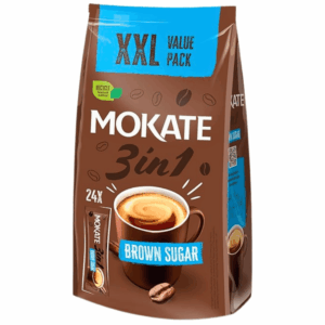 Mokate 3in1 instant kaffe med brunt sukker 24 x 17g
