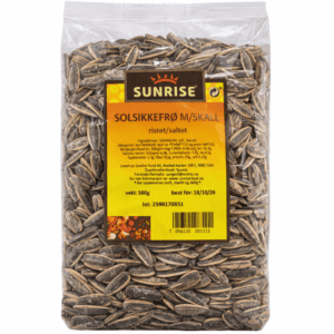 Sunrise solsikkefrø med skall 500g