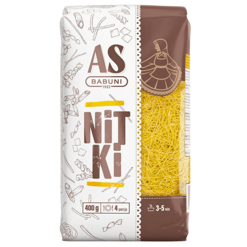 AS-Babuni Lubelski thread pasta with turmeric 400g polsk pasta med gurkemeie