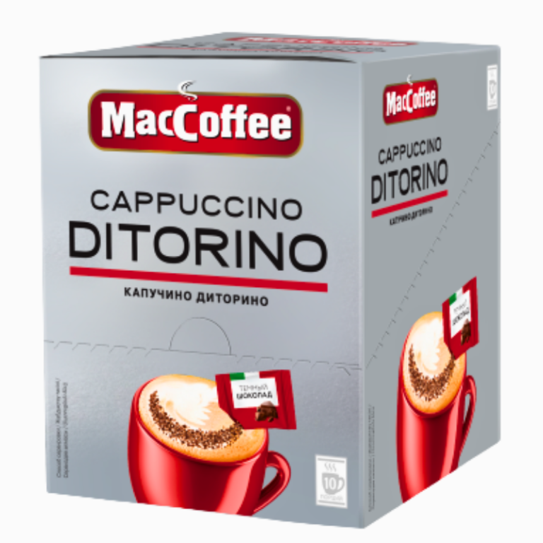 MacCoffee Cappuccino pulverkaffe i porsjonsposer, 10 x 25 g